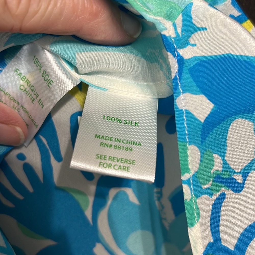 Lilly Pulitzer Blue and Green Floral Tank Top - Picture 4 of 5